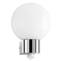 Luminaire mural d’extérieur AQUA BALL rond, avec détecteur de mouvement E27 IP44, acier inoxydable