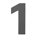 House number 1, height 25cm, anthracite