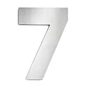 House number 7 from brushed stainless steel, height 25cm