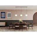 Casablanca Luminaire à suspension ACAI 21 3 flammes E27 IP20, mat, blanc opale gradable