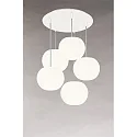 Luminaire à suspension ACAI 21 5 flammes, rond E27 IP20, mat, blanc opale gradable