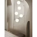 Luminaire à suspension ACAI 21 5 flammes, rond E27 IP20, mat, blanc opale gradable
