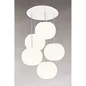 Luminaire à suspension ACAI 26 5 flammes, rond E27 IP20, mat, blanc opale gradable