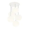 Luminaire à suspension ACAI 26 5 flammes, rond E27 IP20, mat, blanc opale gradable