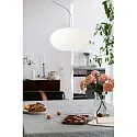 Casablanca Luminaire à suspension AIH à 1 flamme, médium E27 IP20, aluminium brossé, blanc mat gradable