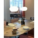 Casablanca Luminaire à suspension AIH à 2 flammes, médium E27 IP20, aluminium brossé, blanc mat gradable