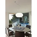 Casablanca Luminaire à suspension AIH à 1 flamme, grand E27 IP20, aluminium brossé, blanc mat gradable