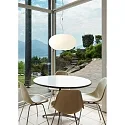 Casablanca Luminaire à suspension AIH à 1 flamme, grand E27 IP20, aluminium brossé, scintillant, blanche gradable