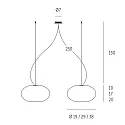 Casablanca Luminaire à suspension AIH à 2 flammes, petit G9 IP20, aluminium brossé, scintillant, blanche gradable