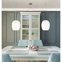 Luminaire à suspension ANUA à 2 flammes E27 IP20, aluminium brossé, mat, blanc opale gradable
