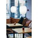 Luminaire à suspension ANUA à 2 flammes E27 IP20, aluminium brossé, mat, blanc opale gradable