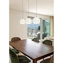 Casablanca Luminaire à suspension BALL 3 flammes, court, dimmable E27 IP20, aluminium brossé, opale, blanc mat gradable