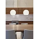 Casablanca Luminaire à suspension BALL à 2 flammes, petit, dimmable E27 IP20, aluminium brossé, opale, blanc mat gradable