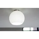 Casablanca Luminaire de plafond BALL E27 IP20, aluminium brossé, opale, blanc mat gradable