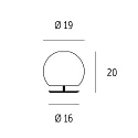 Casablanca Lampe de table BALL court, avec interrupteur G9 IP20, aluminium brossé, opale, blanc mat 