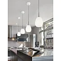 Casablanca Luminaire à suspension BAGAN E27 IP20, mat, blanc opale gradable
