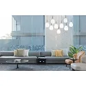 Casablanca Luminaire à suspension BAGAN à 1 flamme, dimmable E27 IP20, aluminium brossé, opale, blanc mat gradable