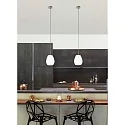 Casablanca Luminaire à suspension BAGAN à 1 flamme, dimmable E27 IP20, aluminium brossé, opale, blanc mat gradable