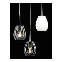 Casablanca Luminaire à suspension BAGAN à 1 flamme, dimmable E27 IP20, aluminium brossé, opale, blanc mat gradable