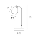 Casablanca Lampe de table BAGAN avec interrupteur, anthrazit, opale, blanc mat 
