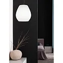 Casablanca Luminaire à suspension BAGAN à 1 flamme, dimmable E27 IP20, aluminium brossé, opale, blanc mat gradable