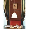 Casablanca Luminaire à suspension BELL à 1 flamme, petit, dimmable E27 IP20, aluminium brossé, blanc mat gradable