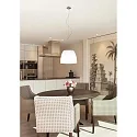Casablanca Luminaire à suspension MARA à 1 flamme, dimmable E27 IP20, aluminium brossé, opale, blanc mat gradable
