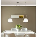 Casablanca Luminaire à suspension MARA à 2 flammes, dimmable E27 IP20, aluminium brossé, opale, blanc mat gradable