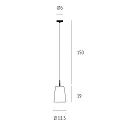 Casablanca Luminaire à suspension MESA à 1 flamme E27 IP20, blanc mat gradable