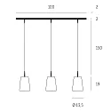 Casablanca Luminaire à suspension MESA 3 flammes E27 IP20, mat, blanc opale gradable