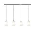 Luminaire à suspension MESA 4 flammes E27 IP20, mat, blanc opale gradable