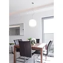Casablanca Luminaire à suspension MUREA à 1 flamme, dimmable E27 IP20, aluminium brossé, opale, blanc mat gradable