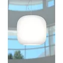 Casablanca Luminaire à suspension MUREA à 1 flamme, dimmable E27 IP20, aluminium brossé, opale, blanc mat gradable