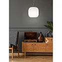 Casablanca Luminaire à suspension MUREA à 1 flamme, dimmable E27 IP20, aluminium brossé, opale, blanc mat gradable
