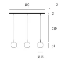 Casablanca Pendant luminaire MUREA, 3x E27, IP20, opal white matt