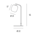 Casablanca Lampe de table MUREA petit, avec interrupteur, anthrazit, opale, blanc mat 