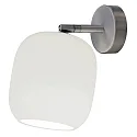 wall luminaire MUREA swivelling, rotatable E27 IP20, aluminium, mat, opal white dimmable