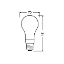 Ledvance Lampe LED forme poire CLASSIC A 150 DIM terne E27 18W 2452lm 2700K 330° CRI 80 gradable