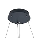 Deko-Light pendant luminaire round IP40, transparent, deep black dimmable