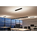 Deko-Light pendant luminaire OFFICE THREE PRO UP AND DOWN DALI controllable, direct / indirect IP20, mat, deep black dimmable