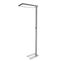 Deko-Light Lampadaire OFFICE ONE haut bas, pour VDU, avec variateur tactile IP20, aluminium blanc gradable