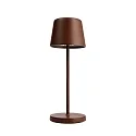 Lampe de table à accu CANIS MINI CCT Switch, avec variateur tactile, sans chargeur IP65, mat, rouille gradable
