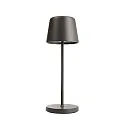 Lampe de table à accu CANIS MINI CCT Switch, avec variateur tactile, sans chargeur IP65, gris foncé, mat gradable