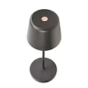 Deko-Light Lampe de table à accu CANIS MINI CCT Switch, avec variateur tactile, sans chargeur IP65, gris foncé, mat gradable