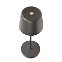 Deko-Light Lampe de table à accu CANIS MINI CCT Switch, avec variateur tactile, sans chargeur IP65, gris foncé, mat gradable