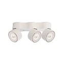 Luminaire de plafond UNI II TRIPLE TILT 3 flammes, pivotant à la cardan IP20, blanche gradable