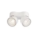 Luminaire de plafond UNI II DOUBLE TILT à 2 flammes, pivotant à la cardan IP20, blanche gradable