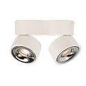 Deko-Light Luminaire de plafond UNI II DOUBLE TILT à 2 flammes, pivotant à la cardan IP20, blanche gradable