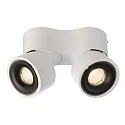 Deko-Light Luminaire de plafond UNI II DOUBLE TILT à 2 flammes, pivotant à la cardan IP20, blanche gradable
