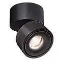 Luminaire de plafond UNI II TILT à 1 flamme, pivotant à la cardan IP20, noir profond gradable